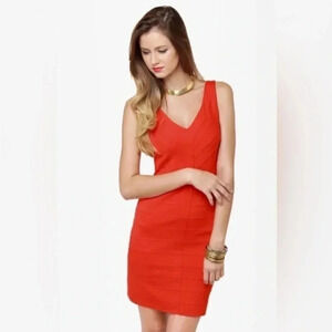 BB Dakota by Steve Madden Hudson Orange Bodycon Fitted Cocktail Dress Size S